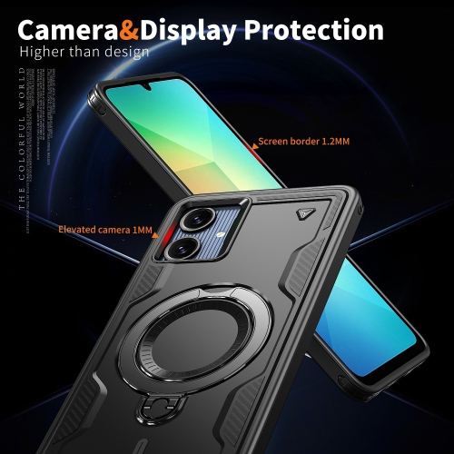 XCRS Defender Case Magsafe Cover, Magnetic Metal Kickstand Ring Holder Shockproof Case for Samsung Galaxy A06