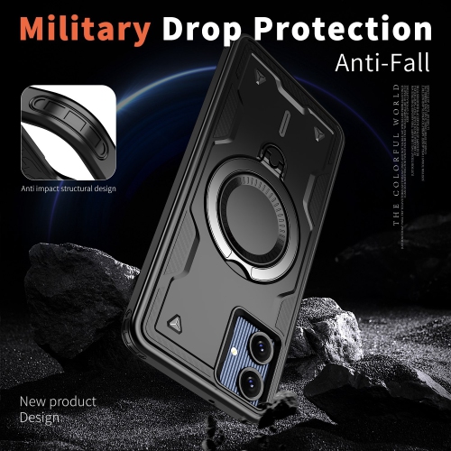 XCRS Defender Case Magsafe Cover, Magnetic Metal Kickstand Ring Holder Shockproof Case for Samsung Galaxy A06