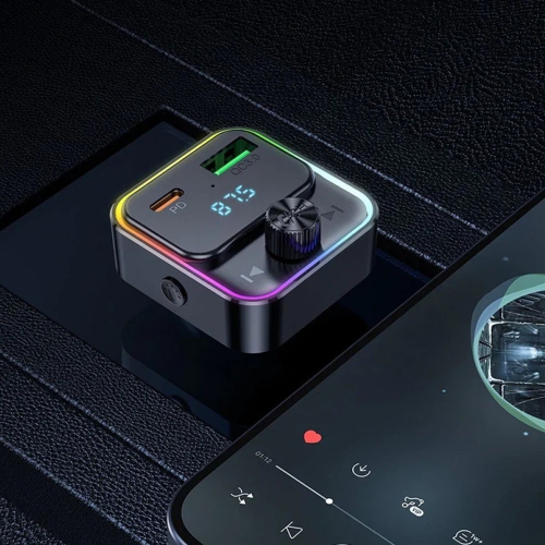 30W PD USB-C & 18W QC3.0 USB-A Dual Ports Fast Charging Car Charger Adapter Bluetooth Music FM Radio Transmitter