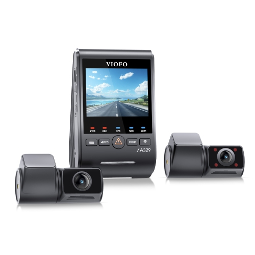 VIOFO A329S 3CH 4K UHD 60FPS Front and 2K QHD Inside/Rear Dash Cam with Wi-Fi 6, Sony STARVIS 2, SSD Compatible