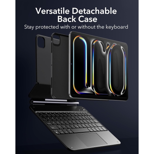 ESR iPad Pro 11 Inch Case with Keyboard, iPad Pro 11(5th Gen) Keyboard Case, Portrait/Landscape Modes, Removable Protective Case, Rebound 360 Series,
