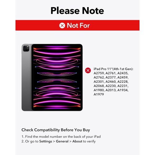 ESR iPad Pro 11 Inch Case with Keyboard, iPad Pro 11(5th Gen) Keyboard Case, Portrait/Landscape Modes, Removable Protective Case, Rebound 360 Series,