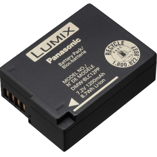 Refurbished Panasonic Lumix Li-Ion Battery (7.2V, 1200mAh) Li-Ion Battery Pack (7.2V, 1200mAh), Black DMW-BLC12PP