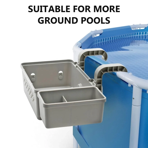 Panier de rangement pour piscine, panier de rangement pour piscine avec porte-gobelet pour piscine, bac de rangement latéral pour organiser la