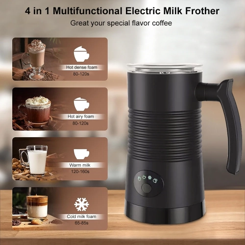 Milk Frother Electric Milk Steamer - Coffee Frother Hot & Cold Foam Maker and Milk Warmer for Coffee,Latte,Cappuccino,Hot Chocolate