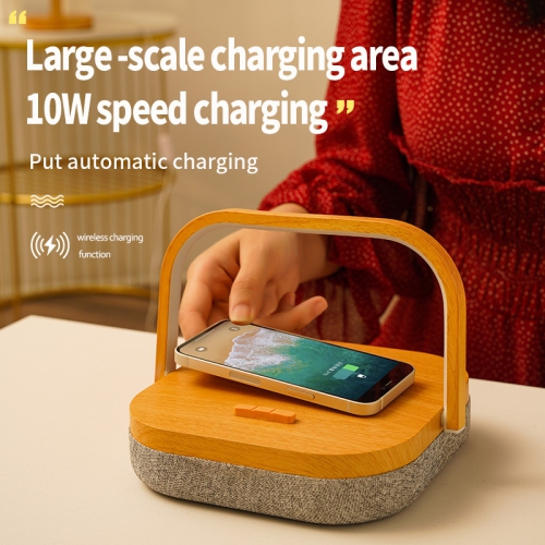 Bedside Table LED Night Light with Wireless Charger and Bluetooth Speaker, Great Birthday Gifts for Girlfriend, Women