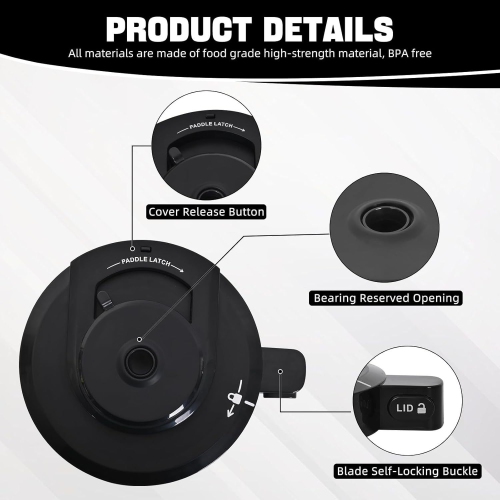 Outer Bowl Lid for Ninja Creami NC301 Ice Cream Maker, Replacement Lid Accessory Compatible with NC299AMZ/NC301/NC300 Series