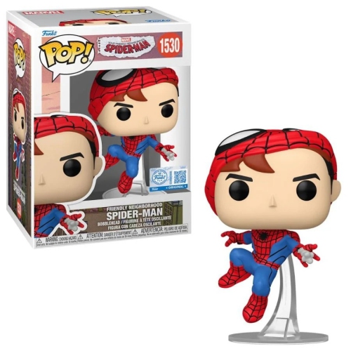POP  Marvel Friendly Neighborhood Spider-Man 3.75 Inch Action Figure Exclusive - Unmasked Spider-Man #1530