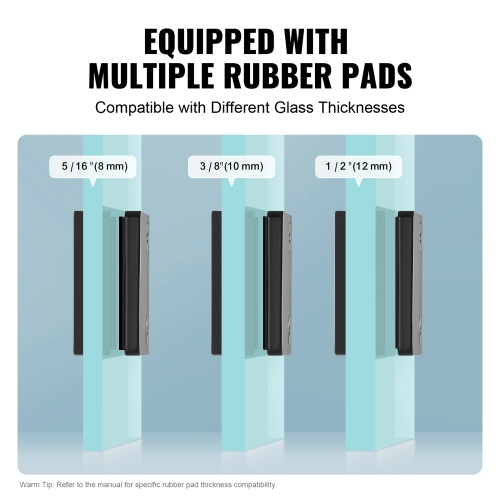 VEVOR 40 PCS Glass Clamp, Square Glass Railing Bracket for 0.31 "-0.47 " Tempered Glass, 304 Stainless Steel Glass Mounting Clamp, Glass Shelf