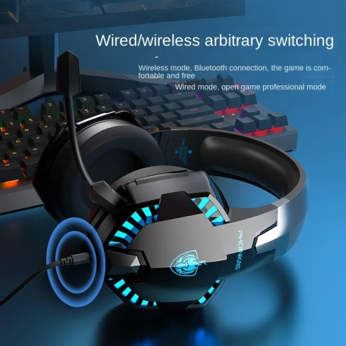 Inzhuo G2000PRO Bluetooth Wireless Headset, 7.1 Surround Sound Gaming Headphones for Computer, Mobile Phone, and Tablet