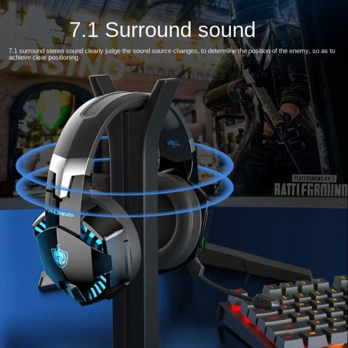 Inzhuo G2000PRO Bluetooth Wireless Headset, 7.1 Surround Sound Gaming Headphones for Computer, Mobile Phone, and Tablet