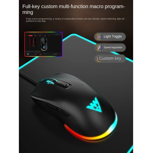 K200 Mechanical Gaming Keyboard and Mouse Set, Wired Computer Peripheral, Esports, Green Axis, Desktop, Red Tea Axis