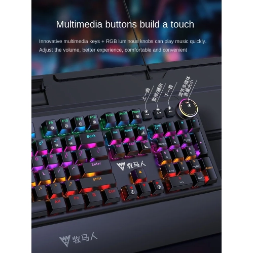 K200 Mechanical Gaming Keyboard and Mouse Set, Wired Computer Peripheral, Esports, Green Axis, Desktop, Red Tea Axis