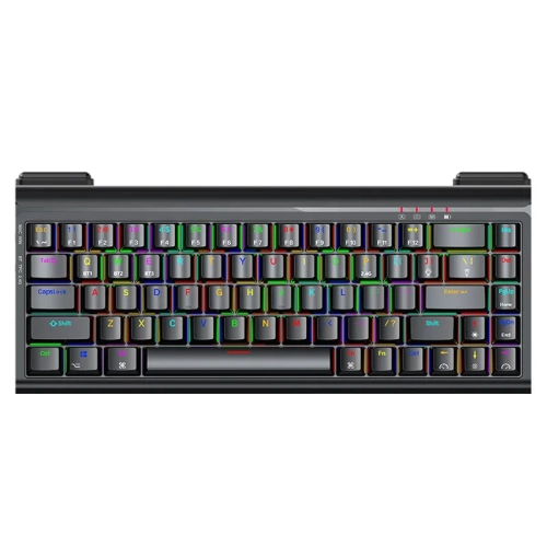 68-Key Wireless Bluetooth Mechanical Keyboard, RGB, Three Switchable Modes, 2.4G Wired, Black Tea Shaft, Computer and Office Games