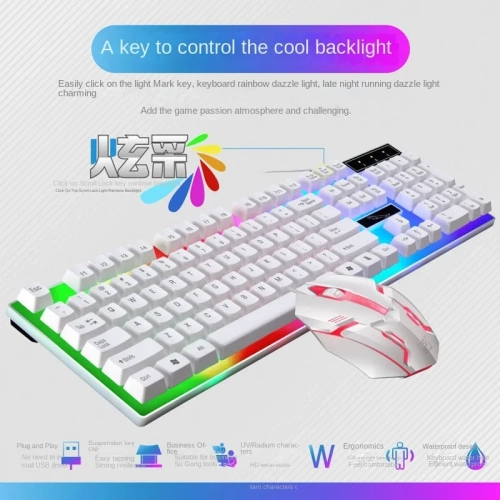 Chaser Leopard G21B USB Wired Keyboard and Mouse Set, Shrimp Skin Mechanical Touch Keyboard and Mouse, eBay