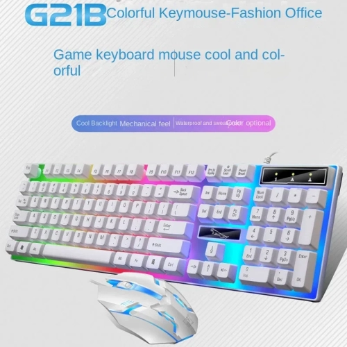 Chaser Leopard G21B USB Wired Keyboard and Mouse Set, Shrimp Skin Mechanical Touch Keyboard and Mouse, eBay