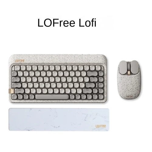 TREND  Lofree Terrazzo Mechanical Keyboard for Girls, Bluetooth Wireless Keyboard, Three-Mode Hot-Swappable, Office Computer, 84 Keys
