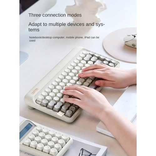 Lofree Terrazzo Mechanical Keyboard for Girls, Bluetooth Wireless Keyboard, Three-Mode Hot-Swappable, Office Computer, 84 Keys