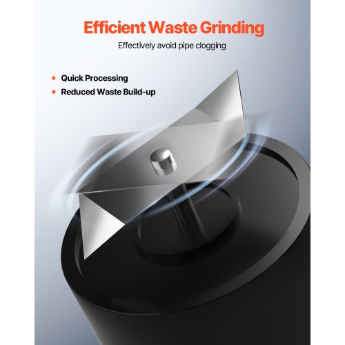 VEVOR 500W Macerator Pump, 29 GPM Flow, 26 ft/8 m Head, Macerator Wall-Hung Toilet Pump with 4 Water Inlets, Waste Water Disposal Upflush Machine for