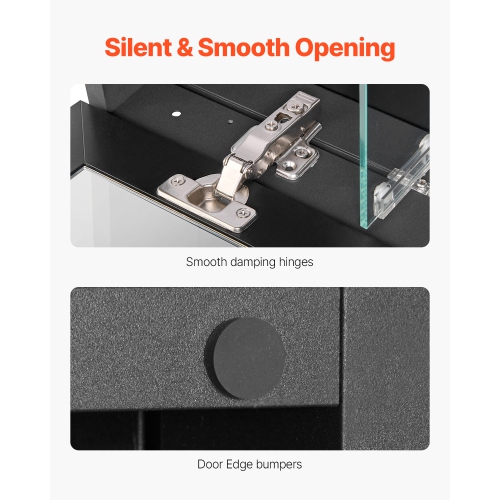 14 armoires à pharmacie VEVOR 24&nbsp;pouces, armoire à pharmacie avec miroir, armoire murale de salle de bain à cadre en aluminium, tablettes