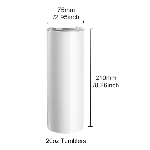 VEVOR 24 Pack Straight Sublimation Tumblers, 20 oz Blank Tumbler Bulk, Stainless Steel Double Wall Tumbler Cups with Straw, Lid, Brush, Base, Shrink