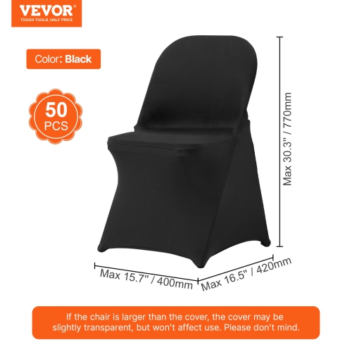 VEVOR Stretch Spandex Folding Chair Covers, Universal Fitted Chair Cover, Removable Washable Protective Slipcovers, for Wedding, Holiday, Banquet,