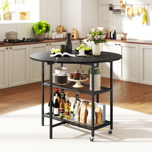 Gymax Round Outdoor Dining Table for 4 People 36 inch Acacia Wood Patio Table for Yard