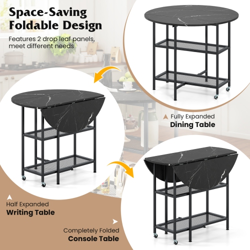 Gymax Round Outdoor Dining Table for 4 People 36 inch Acacia Wood Patio Table for Yard