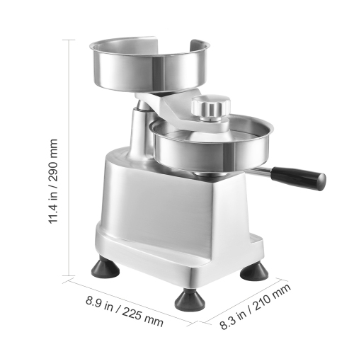 VEVOR Commercial Burger Patty Maker, Hamburger Beef Patty Maker with 3 Convertible Mold(4/5/6-inch), Heavy Duty Stainless Steel Burger Press Machine,