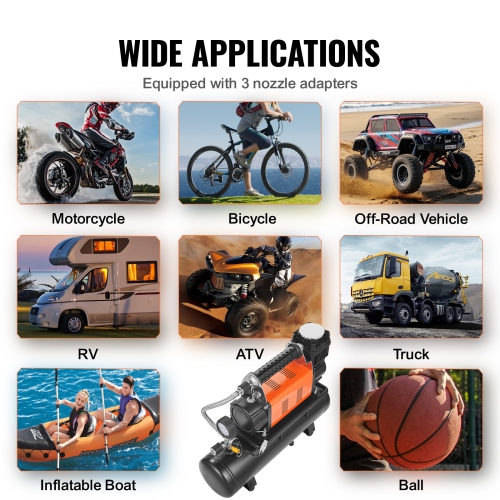 VEVOR 12V Heavy Duty Air Compressor with 6L Tank Kit, 6.35 CFM Portable Tire Inflator, 150PSI Offroad Air Compressor with Digital Pressure Gauge Tire