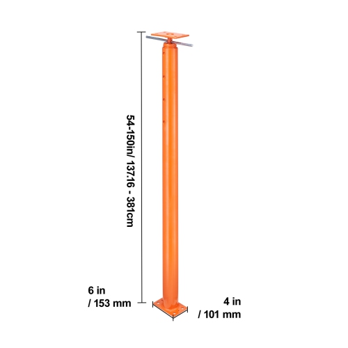 VEVOR 54"-150" House Floor Jack, 11200 lbs Max Load Capacity, Adjustable Support Beam Basement Jack Post Pole for Leveling,Lift Support Steel