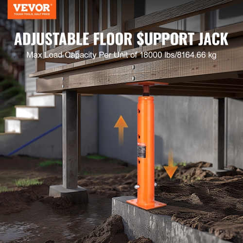VEVOR 19"-36" House Floor Jack, 18000 lbs Max Load Capacity, Adjustable Support Beam Basement Jack Post Pole for Leveling, Lift Support Steel