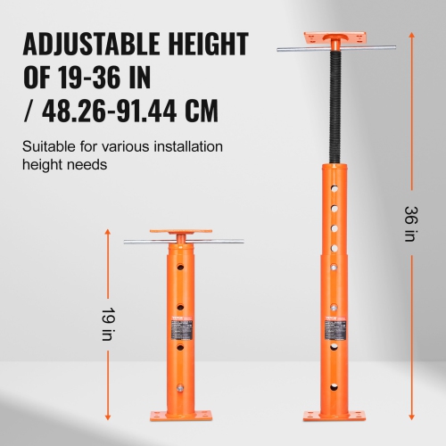 VEVOR 19"-36" House Floor Jack, 18000 lbs Max Load Capacity, Adjustable Support Beam Basement Jack Post Pole for Leveling, Lift Support Steel