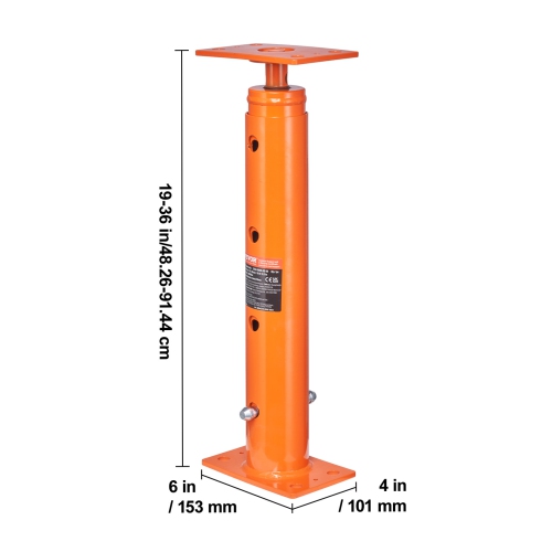 VEVOR 19"-36" House Floor Jack, 18000 lbs Max Load Capacity, Adjustable Support Beam Basement Jack Post Pole for Leveling, Lift Support Steel