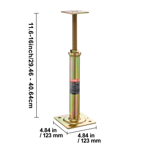 VEVOR 4 Pack House Floor Jacks, 11.6"-16" Height Range, 2500 lbs Max Load Capacity Per Unit, Adjustable Support Beam Basement Jack Post for Leveling,