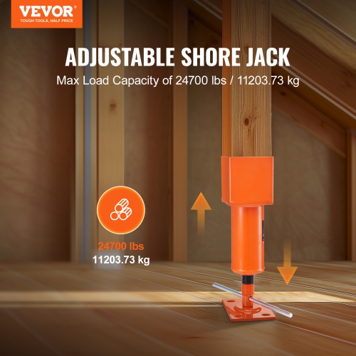VEVOR 4" x 4", 13.2"-18.7" Screw Jack Post, 24700 lbs Max Load Capacity, Adjustable Shore Jack, Temporary House Jack Pole for Home Leveling, Lifting