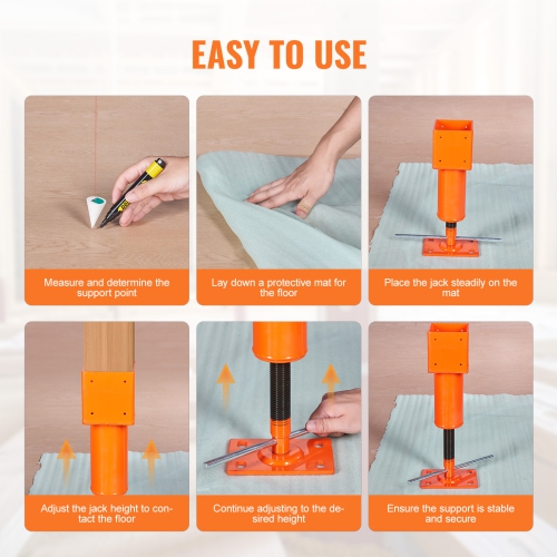 VEVOR 4" x 4", 13.2"-18.7" Screw Jack Post, 24700 lbs Max Load Capacity, Adjustable Shore Jack, Temporary House Jack Pole for Home Leveling, Lifting