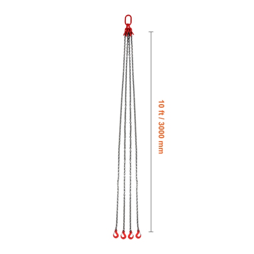 VEVOR 5/16 inch x 10 ft Chain Sling, Lifting Chains with Hooks,G80 Engine Chain Hoist Lifts, 11000 lbs/5 Ton Lifting Sling Chains for Engine