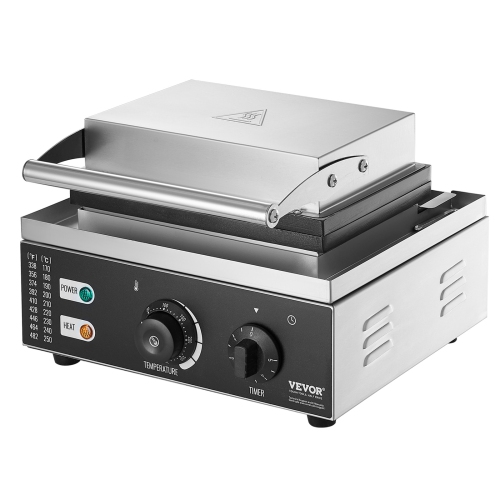 VEVOR 1550W Electric Donut Maker, Commercial Doughnut Machine with Non-stick Surface, 6 Holes Double-Sided Heating Waffle Machine Makes 6 Doughnuts,