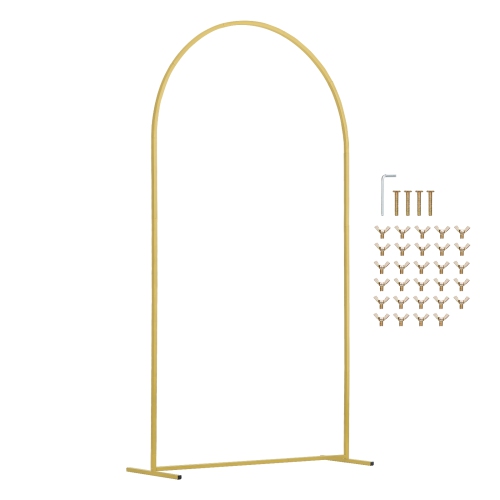 VEVOR 7.2FT & 6FT Wedding Arch Backdrop Stand, Set of 2 Stand with Case Connection & Chassis Crossbar Design, Easy-to-Assemble, with Metal, Fit for