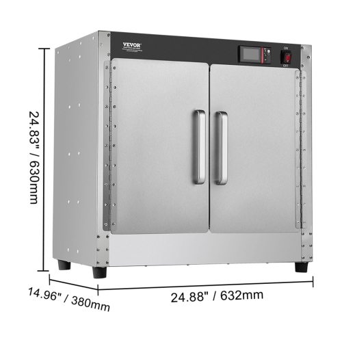 VEVOR 4-Tier Hot Box Food Warmer, with Water Tray, 4 Pans, Double-door and Adjustable Shelves, Stainless Steel Food Warmer Cabinet, Ideal for Storing