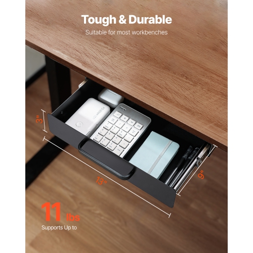 VEVOR&nbsp;13"&nbsp;Wide&nbsp;Under&nbsp;Desk&nbsp;Drawer&nbsp;Slide&nbsp;Out,&nbsp;15x9x3&nbsp;in，Under&nbsp;Desk&nbsp;Mounted&nbsp;Pull-out&nbsp;Dra