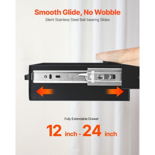 VEVOR&nbsp;13"&nbsp;Wide&nbsp;Under&nbsp;Desk&nbsp;Drawer&nbsp;Slide&nbsp;Out,&nbsp;15x9x3&nbsp;in，Under&nbsp;Desk&nbsp;Mounted&nbsp;Pull-out&nbsp;Dra