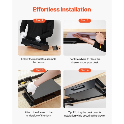 VEVOR&nbsp;13"&nbsp;Wide&nbsp;Under&nbsp;Desk&nbsp;Drawer&nbsp;Slide&nbsp;Out,&nbsp;15x9x3&nbsp;in，Under&nbsp;Desk&nbsp;Mounted&nbsp;Pull-out&nbsp;Dra