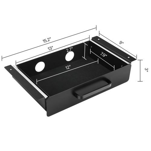 VEVOR&nbsp;13"&nbsp;Wide&nbsp;Under&nbsp;Desk&nbsp;Drawer&nbsp;Slide&nbsp;Out,&nbsp;15x9x3&nbsp;in，Under&nbsp;Desk&nbsp;Mounted&nbsp;Pull-out&nbsp;Dra