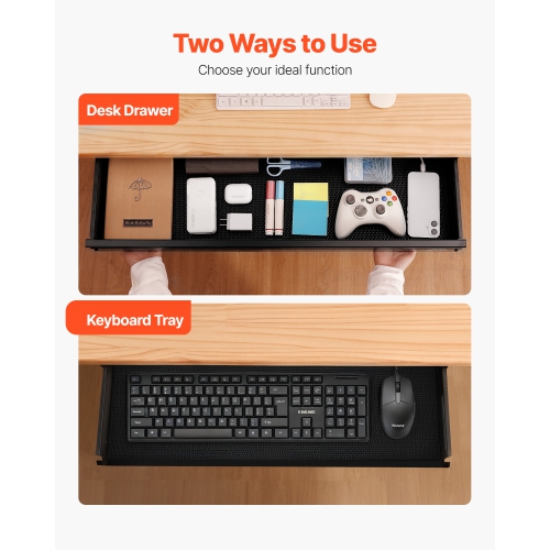 VEVOR&nbsp;33"&nbsp;Wide&nbsp;Under&nbsp;Desk&nbsp;Drawer&nbsp;Slide&nbsp;Out,&nbsp;33x9x4&nbsp;in，Under&nbsp;Desk&nbsp;Mounted&nbsp;Pull-out&nbsp;Dra
