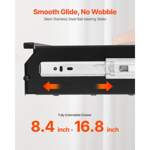 VEVOR&nbsp;33"&nbsp;Wide&nbsp;Under&nbsp;Desk&nbsp;Drawer&nbsp;Slide&nbsp;Out,&nbsp;33x9x4&nbsp;in，Under&nbsp;Desk&nbsp;Mounted&nbsp;Pull-out&nbsp;Dra