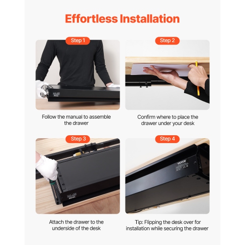 VEVOR&nbsp;33"&nbsp;Wide&nbsp;Under&nbsp;Desk&nbsp;Drawer&nbsp;Slide&nbsp;Out,&nbsp;33x9x4&nbsp;in，Under&nbsp;Desk&nbsp;Mounted&nbsp;Pull-out&nbsp;Dra