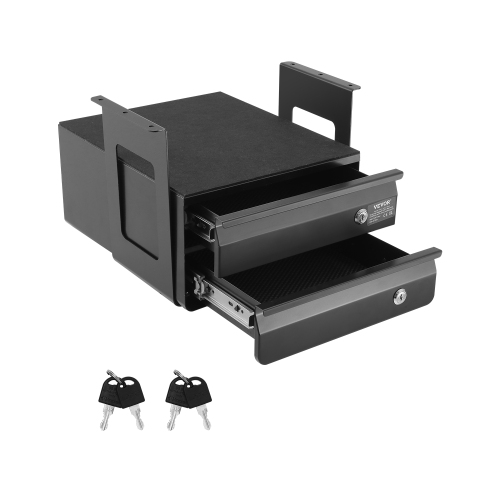 VEVOR&nbsp;13"&nbsp;Wide&nbsp;Under&nbsp;Desk&nbsp;Drawer&nbsp;Slide&nbsp;Out, 14x13x10&nbsp;in,&nbsp;Lockable