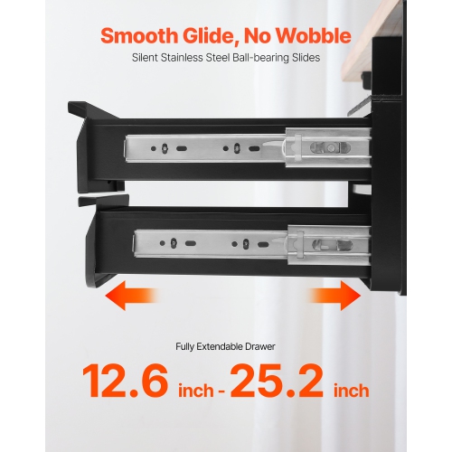 VEVOR&nbsp;13"&nbsp;Wide&nbsp;Under&nbsp;Desk&nbsp;Drawer&nbsp;Slide&nbsp;Out, 14x13x10&nbsp;in,&nbsp;Lockable